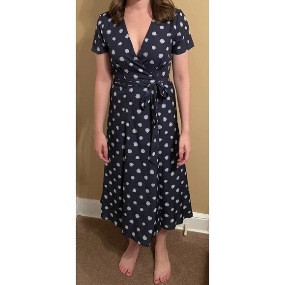 Slate & Willow Blue & Pink Floral Wrap Maxi Dress Size S Designer Women’s Style - Picture 8 of 11